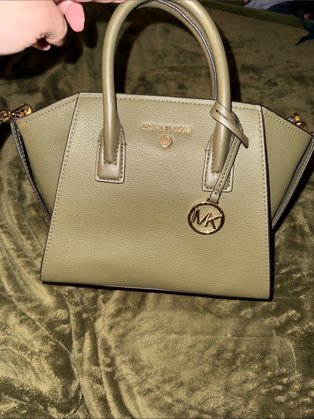 Michael Kors Olive with Gold Hardware Monogram JEN